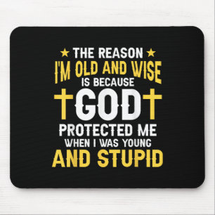 Mousepad Cristianismo engraçado Deus me protegeu quando eu