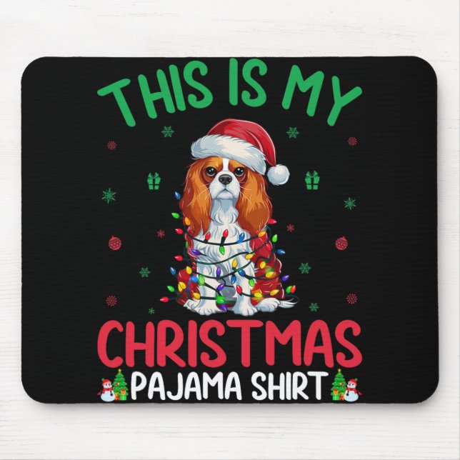 Mousepad Cristo de Cavalier King Charles Spaniel do Xmas Fe (Frente)