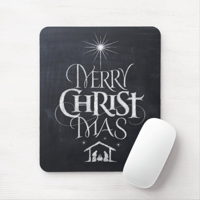 Mousepad Cristo De Chalkboard Mas Natal Religioso (Com mouse)
