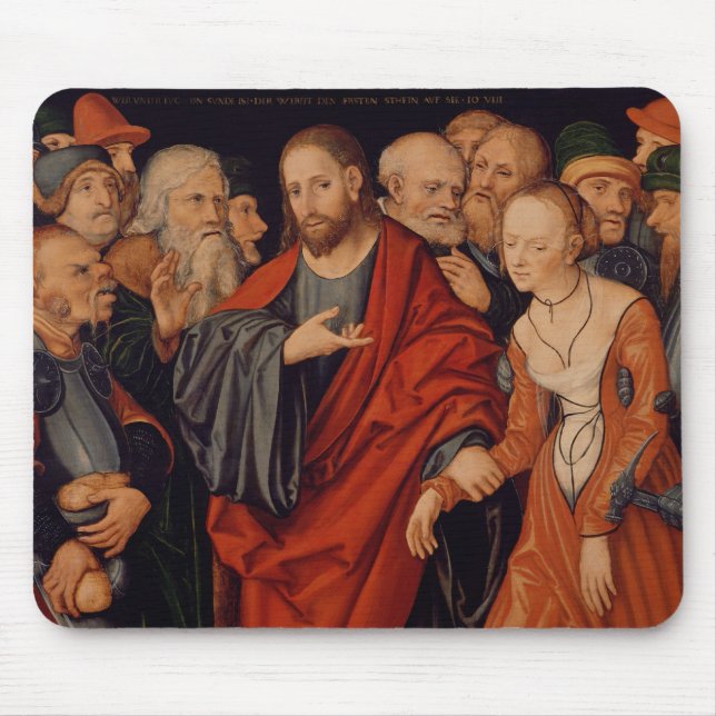Mousepad Cristo e o adultèrio recolhido mulher (Frente)