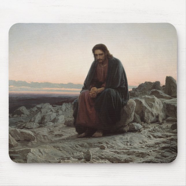 Mousepad Cristo na Natureza Selvagem (por Ivan Kramskoi) (Frente)
