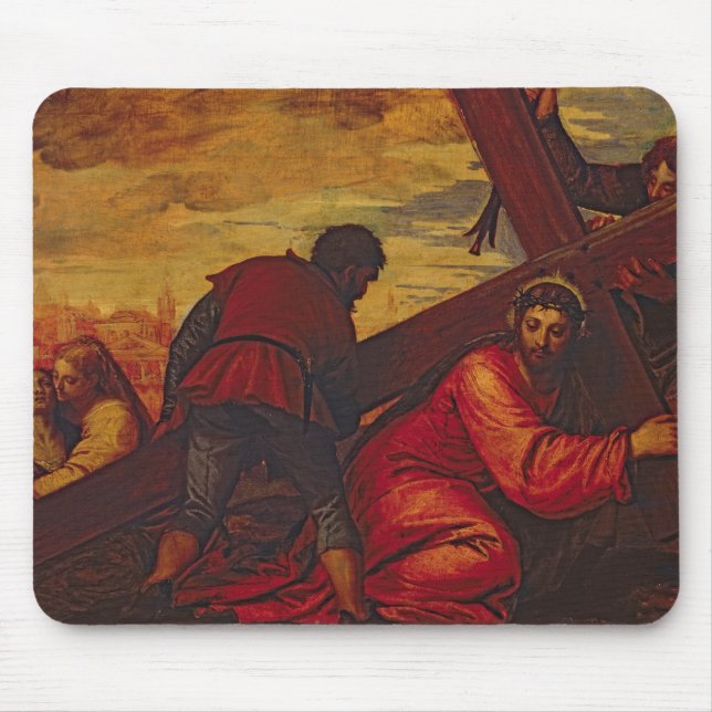 Mousepad Cristo que afunda-se sob o peso da cruz (Frente)