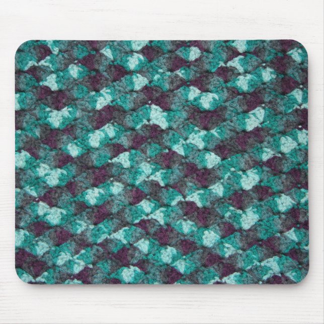 Mousepad crochet azul da Multi-cor (Frente)