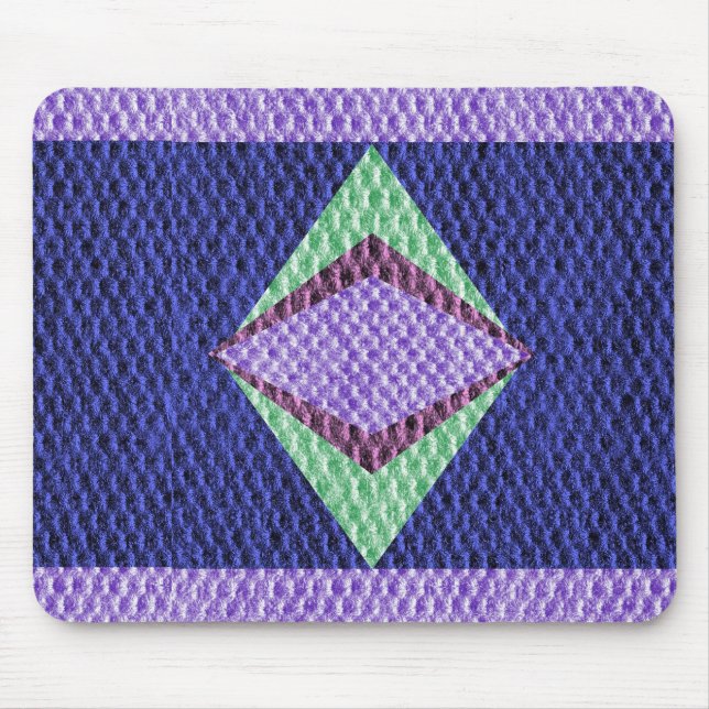 Mousepad Crochet de Textura de Cor Multiazul (Frente)