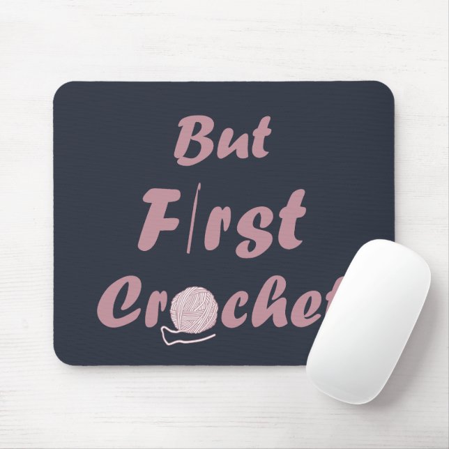 Mousepad Crochet engraçado dizendo citação de tricô (Com mouse)