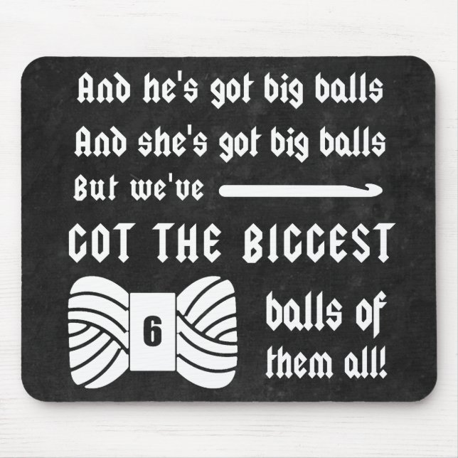 Mousepad Crochet - Grandes Bolas de Artesanatos de Fios Esc (Frente)