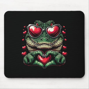 Mousepad Crocodilo de mão de sinal de coração homens mulher