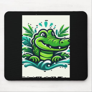Mousepad Crocodilo Emergindo da Água Cativante Vida Selvage