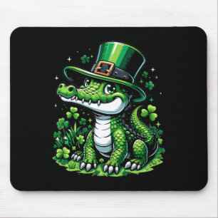 Mousepad Crocodilo Fofo Dia de São Patrício Para Meninos Me