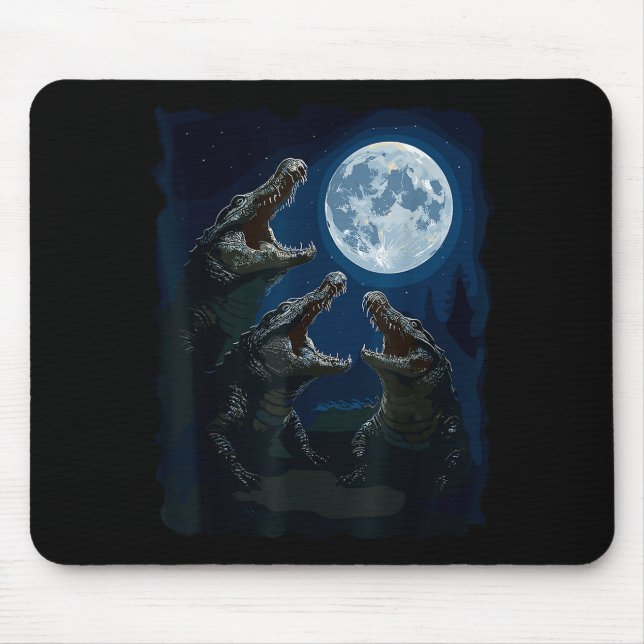 Mousepad Crocodilo Uivando Para A Lua Vida Selvagem Crocodi (Frente)