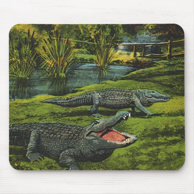 Mousepad Crocodilos, Répteis da Vida Marinha Antiga Animais (Frente)