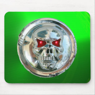 Mousepad CROME SKULL, Green Emerald