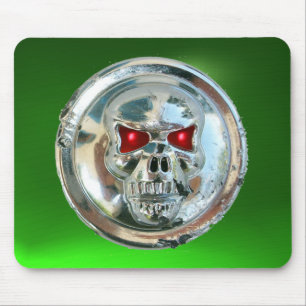 Mousepad CROME SKULL, Green Emerald