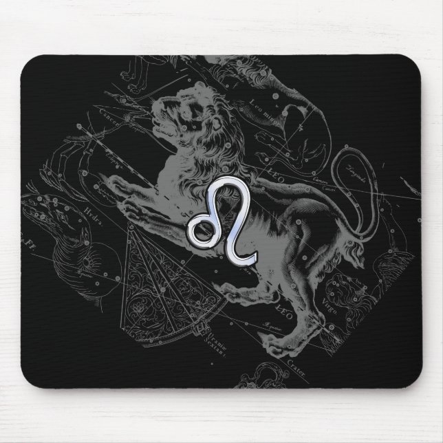 Mousepad Cromo como Leo Zodiac Sinal em Hevelius 1690 (Frente)