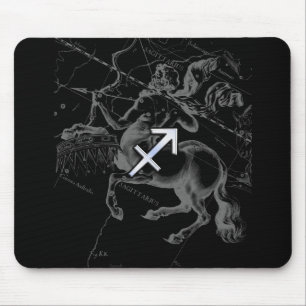Mousepad Cromo Como Sagitário Símbolo Zodiaco Decor Heveliu