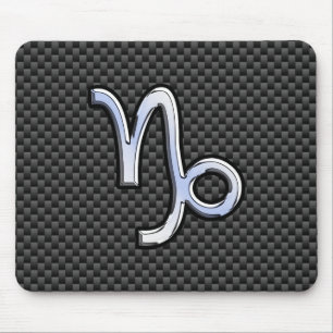 Mousepad Cromo prateado como Símbolo de Capricórnio Fibra