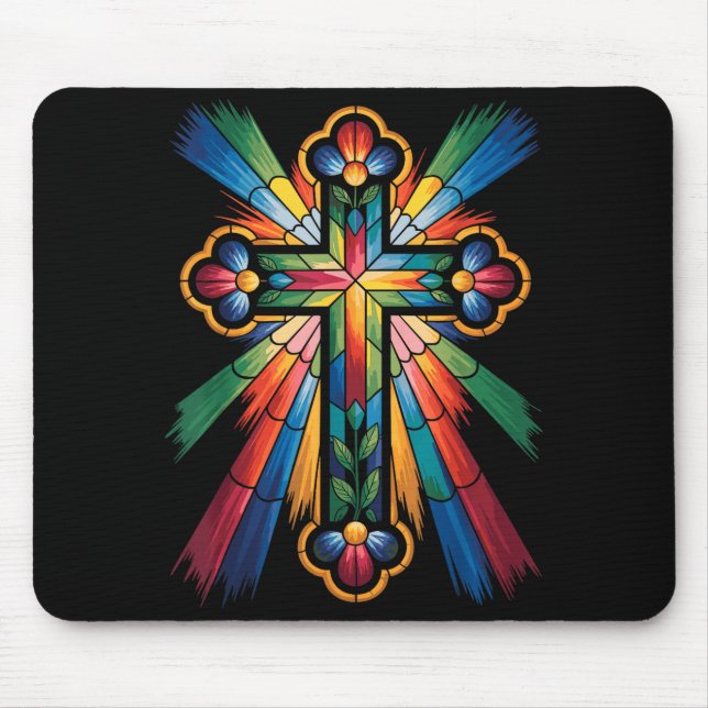 Mousepad Cross Colorful Christian Religous  (Frente)