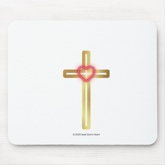Mousepad Cross with Heart in the Middle  (Frente)