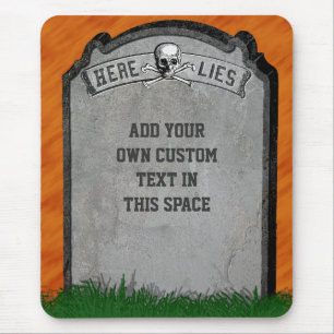 Mousepad Crossbones graves do crânio da lápide do Dia das