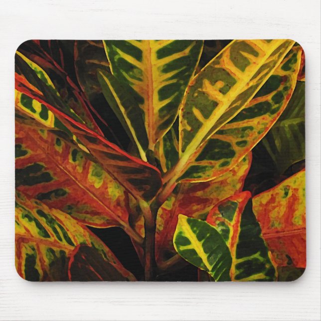 Mousepad Croton Leaves Abstrato (Frente)