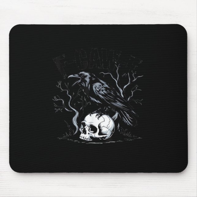 Mousepad Crow, F-Caw-F Bird Moon Gothic Adult Humor (Frente)