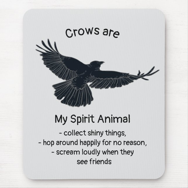 Mousepad Crows Bird Spirit Humor Quote Totem (Frente)