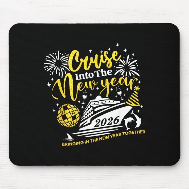 Mousepad Cruise Into The New Year Funny 2026 Cruise Ship Wo (Frente)