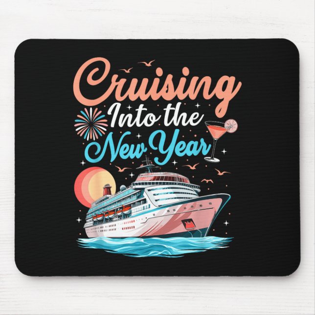 Mousepad Cruising Into New Years Eve Party Countdown Happy  (Frente)