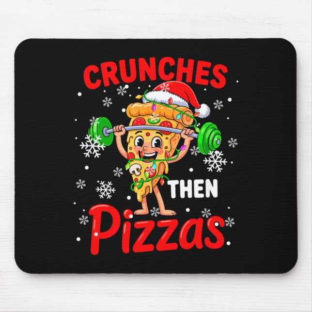 Mousepad Crunches Then Zzas Xmas Santa Zza Weightlifting Gy (Frente)