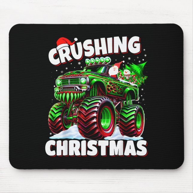 Mousepad Crushing Christmas Truck For Boys Kids Holiday  (Frente)