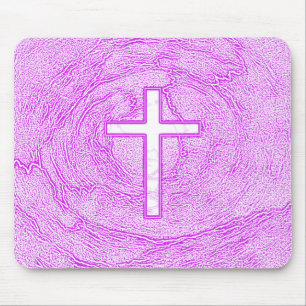 MOUSEPAD CRUZ BRANCA REALÇADA EM PINCO