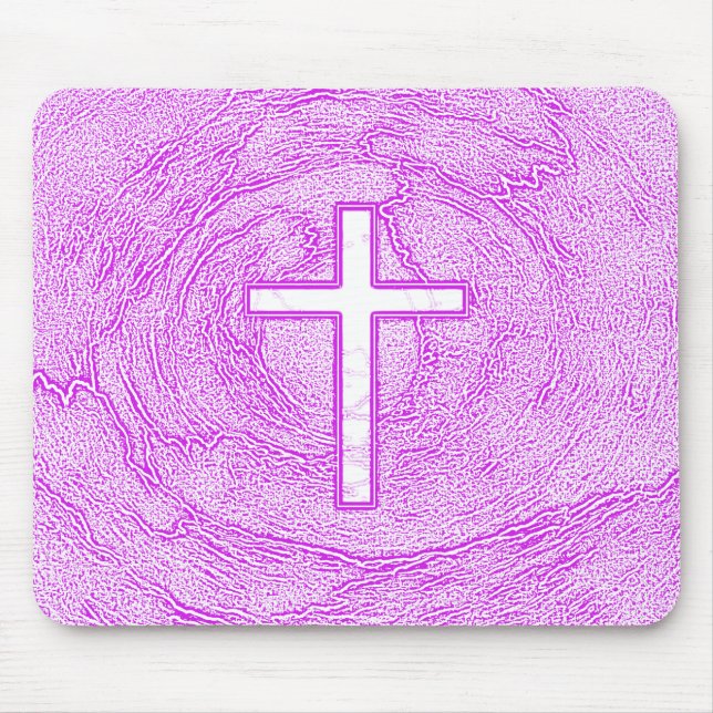 MOUSEPAD CRUZ BRANCA REALÇADA EM PINCO (Frente)