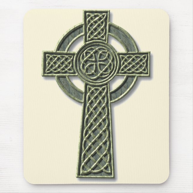 Mousepad Cruz celta - pedra verde (Frente)