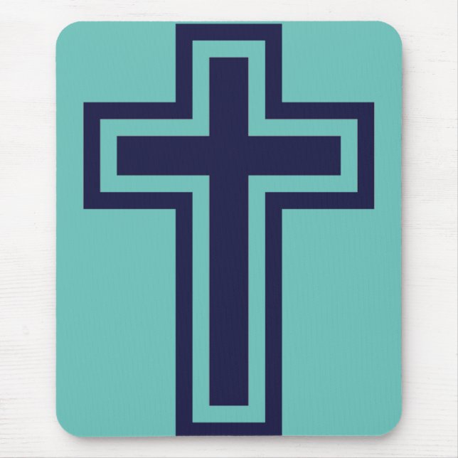 Mousepad Cruz cristã azul variantes diferentes (Frente)