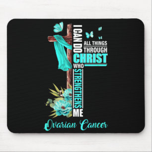 Mousepad Cruz Cristã Fita Azul Turquesa Sobrevivente Lutado