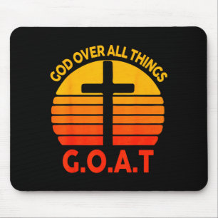 Mousepad Cruz Cristã G.o.a.t Deus Sobre Todas as Coisas Vin