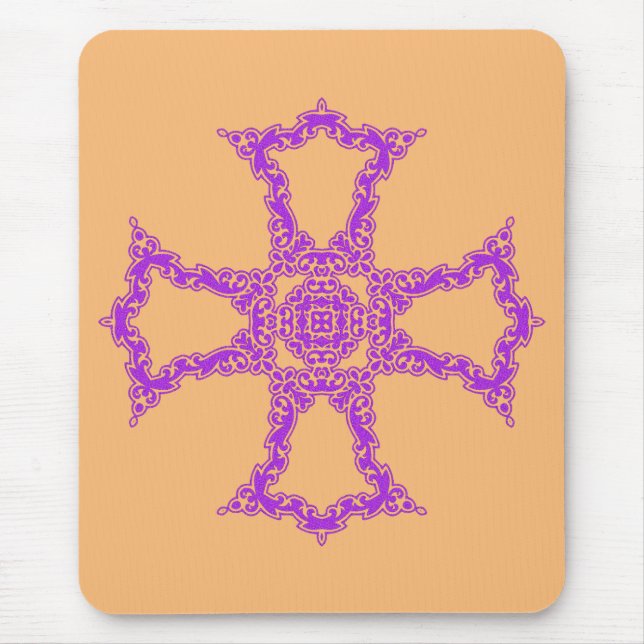 Mousepad Cruz Cristã Rosa Arte Moderna e Estética (Frente)