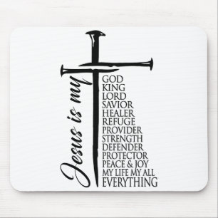 Mousepad Cruz Cristão Cristo Jesus É Meu Deus Rei Senhor A