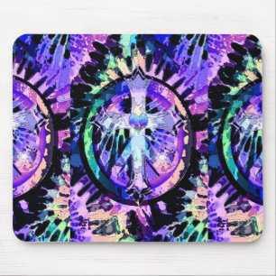 Mousepad Cruz da tintura do laço do coração