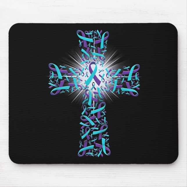 Mousepad Cruz de conscientização sobre prevenção do suicídi (Frente)