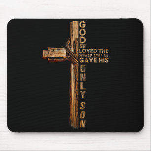 Mousepad Cruz de Cristo Cristão João 3 16 Deus Tanto Amou O