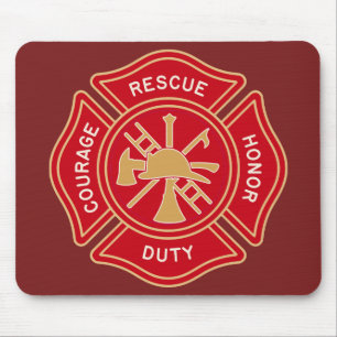 Mousepad Cruz de Malta Emblema de Bombeiro