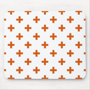 Mousepad Cruz de polca laranja no branco