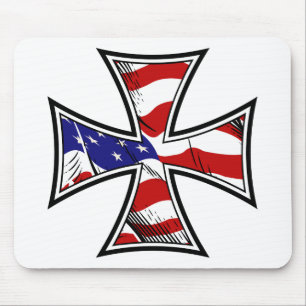 Mousepad Cruz do ferro com bandeira americana