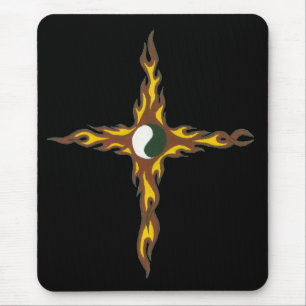 Mousepad Cruz do fogo de Yin Yang