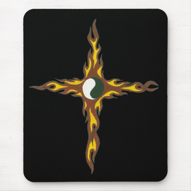 Mousepad Cruz do fogo de Yin Yang (Frente)