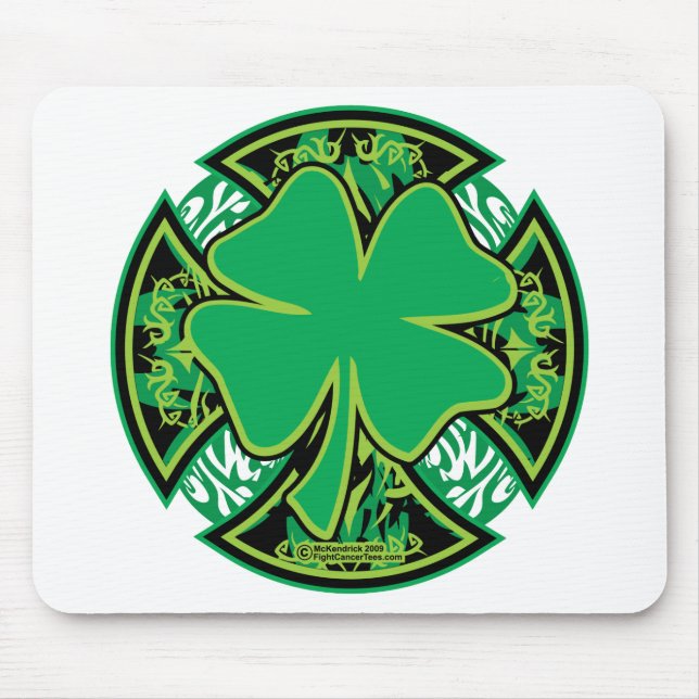 Mousepad Cruz irlandesa do trevo (Frente)