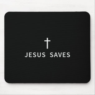 Mousepad Cruz Minimalista Cristã Jesus Salva Modo Religioso