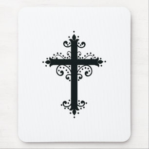 Mousepad Cruz Ornamental Elegante Sagrada Arte Fina do Patr