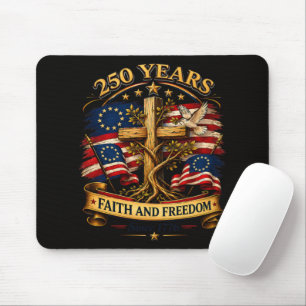 Mousepad Cruz Patriótica Fé e Liberdade 250 Anos